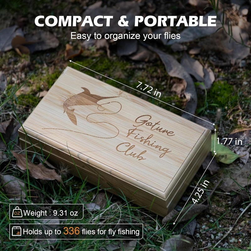Goture Fly Fishing Flies Kit, 54pcs Dry Wet Flies Streamers Nymphs with Wooden Fly Box, Bass Trout Steelhead Salmon Lures Set Assortment Kit, Gifts for Men - Image 5